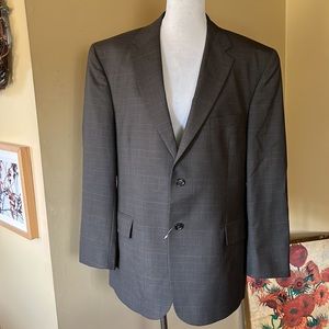 JOS A BANK Size 44S Brown Classic Plaid 100% Wool  Blazer Sport-jacket $349 NEW